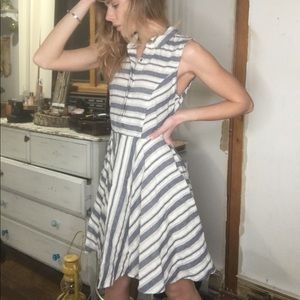 Striped fit and flare dress